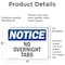 Signmission No Overnight Tabs, 7 in W x Rectangle, Vinyl Decal OS-2PACK-NS-D-57-L-14719 - alternate 4